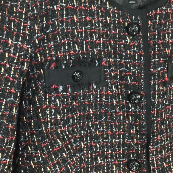 Talbots Black Tweed Blazer Wool Blend Blazer 12 - Picture 4 of 5